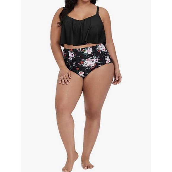 YSKKT Flounce Ruched High Waist Bikini Set 4XL - Picture 4 of 4